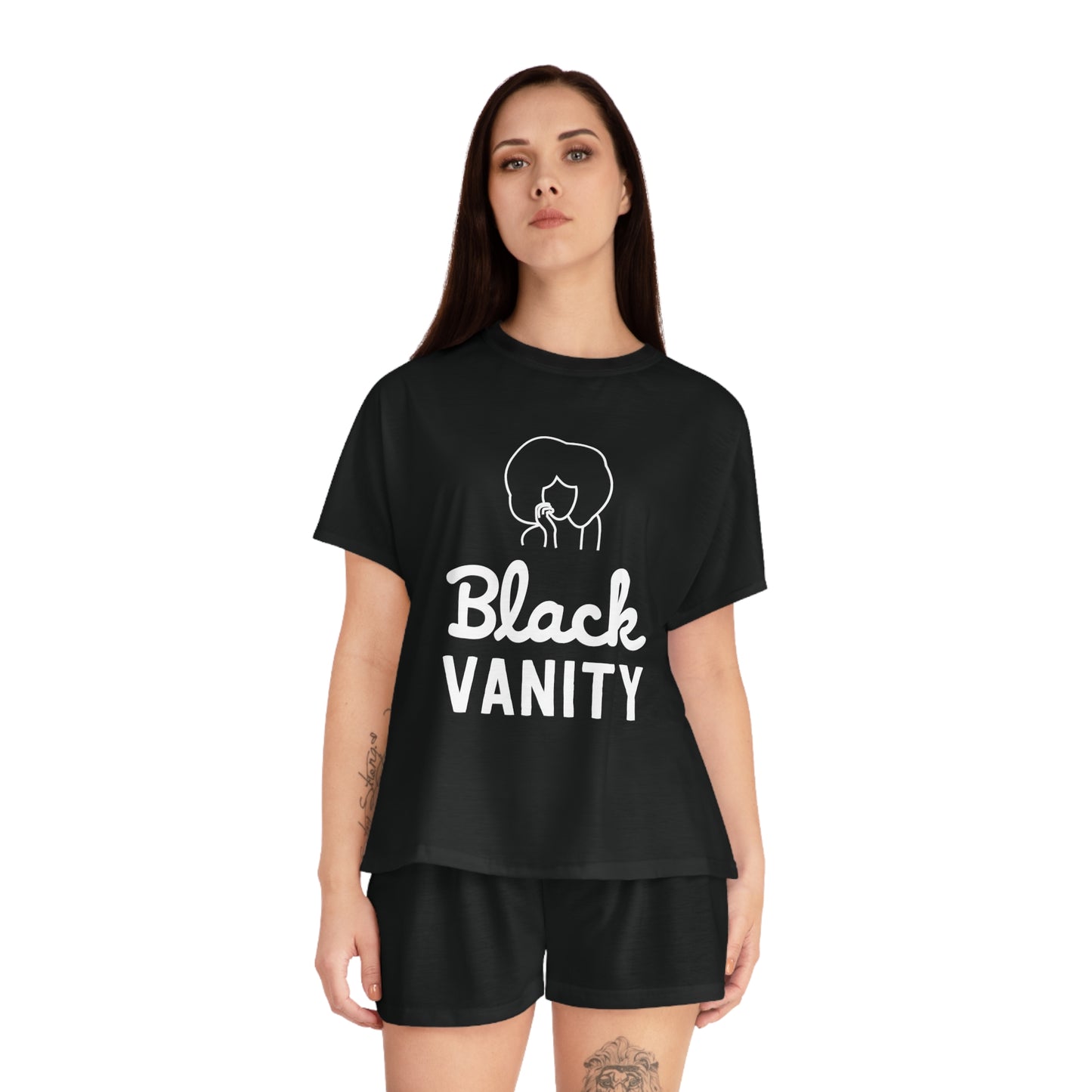 Black Vanity Pajama Short Set