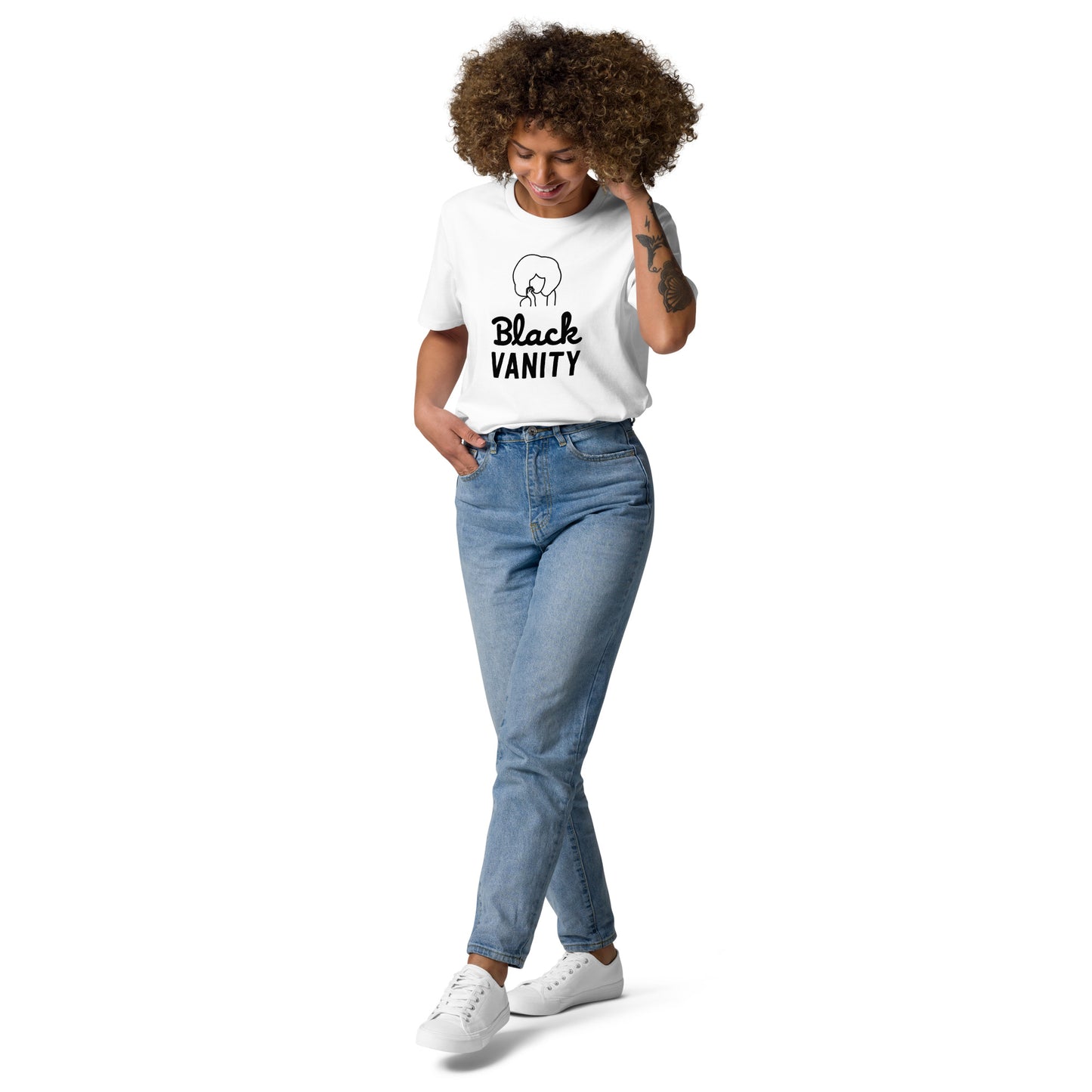 Black Vanity Tee - White