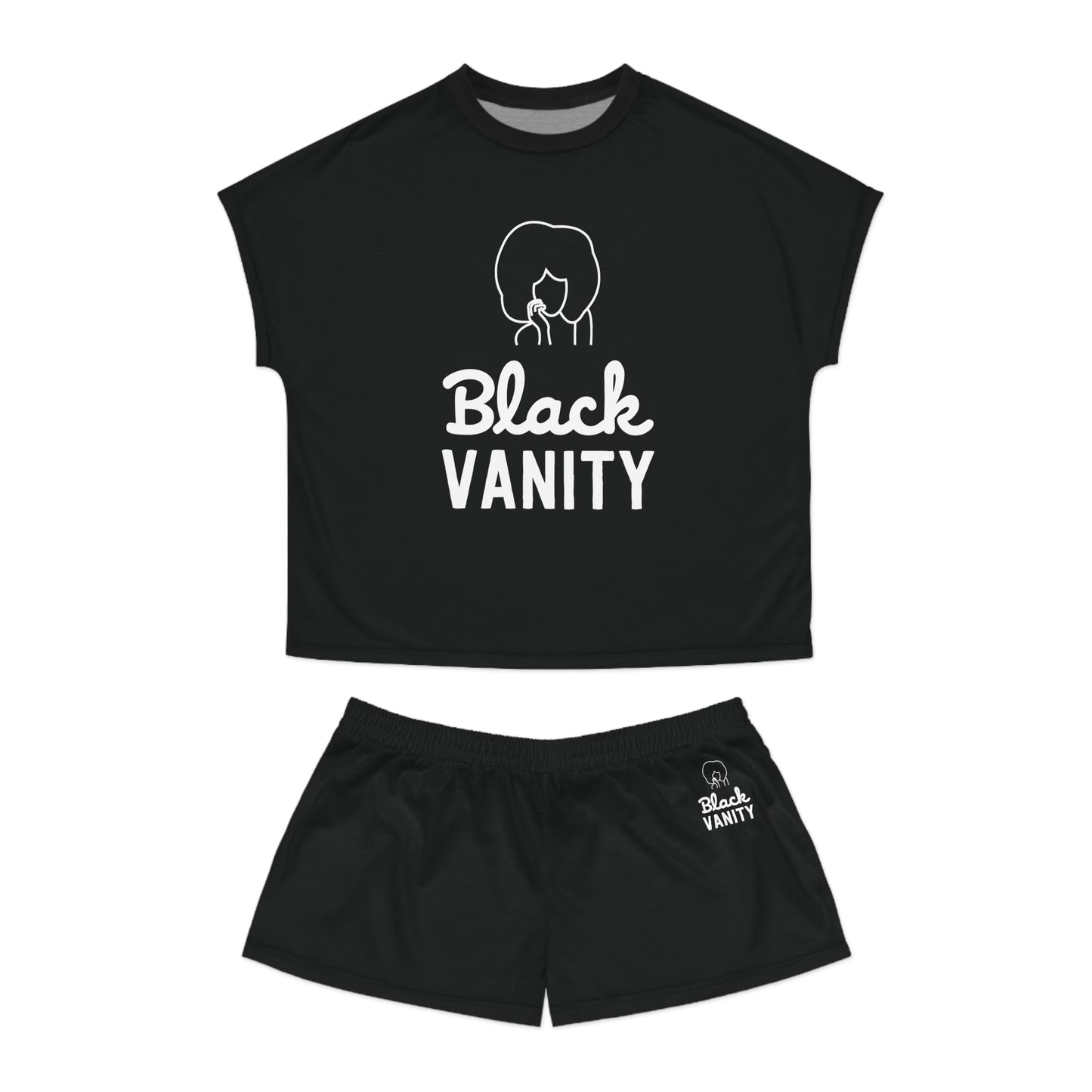 Black Vanity Pajama Short Set