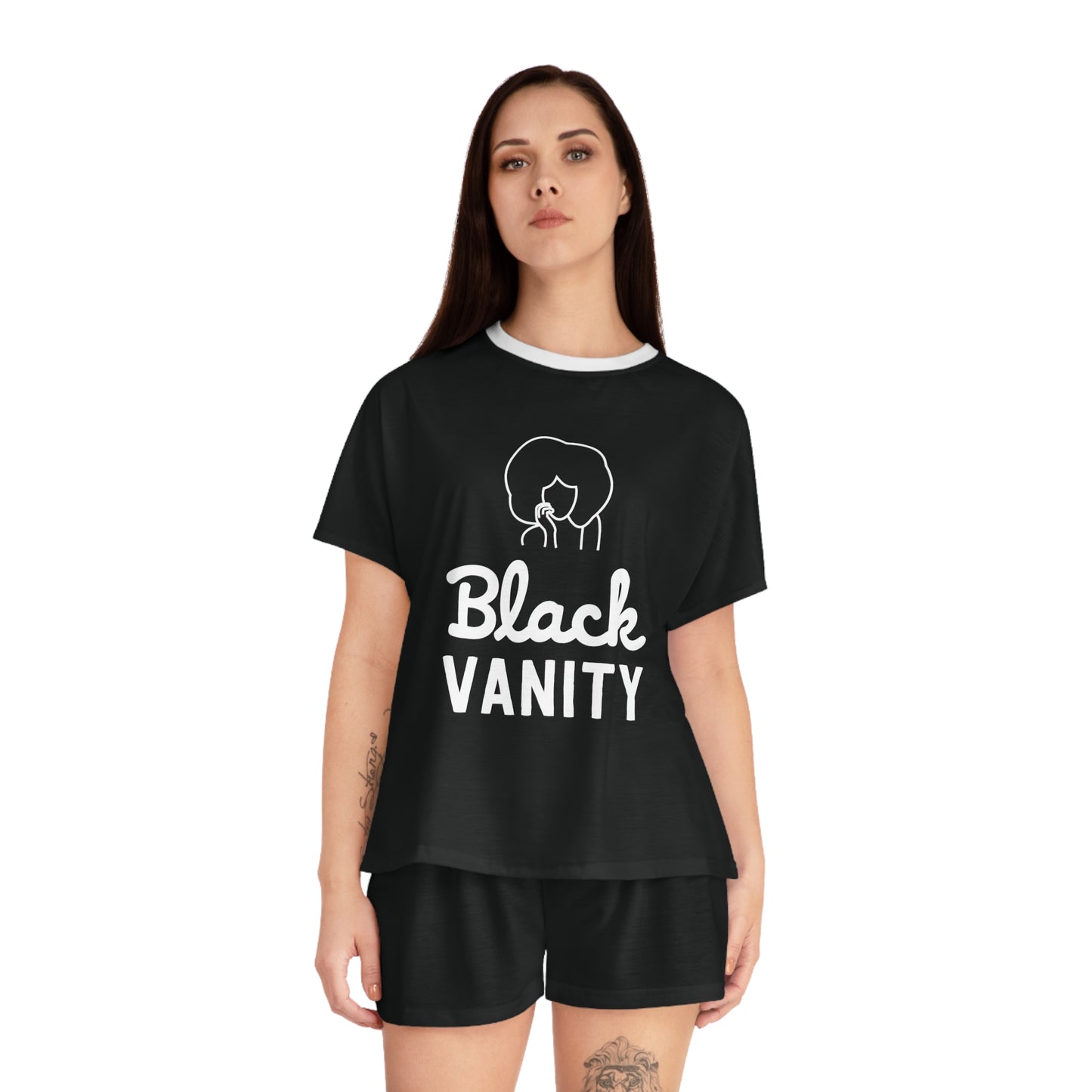 Black Vanity Pajama Short Set