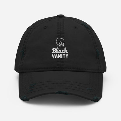 Black Vanity Distressed Hat